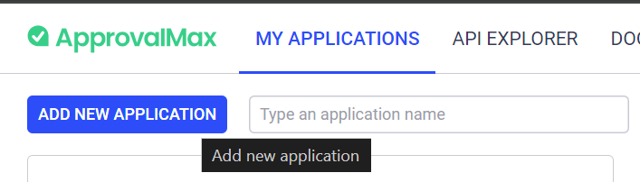 Initiate application creation