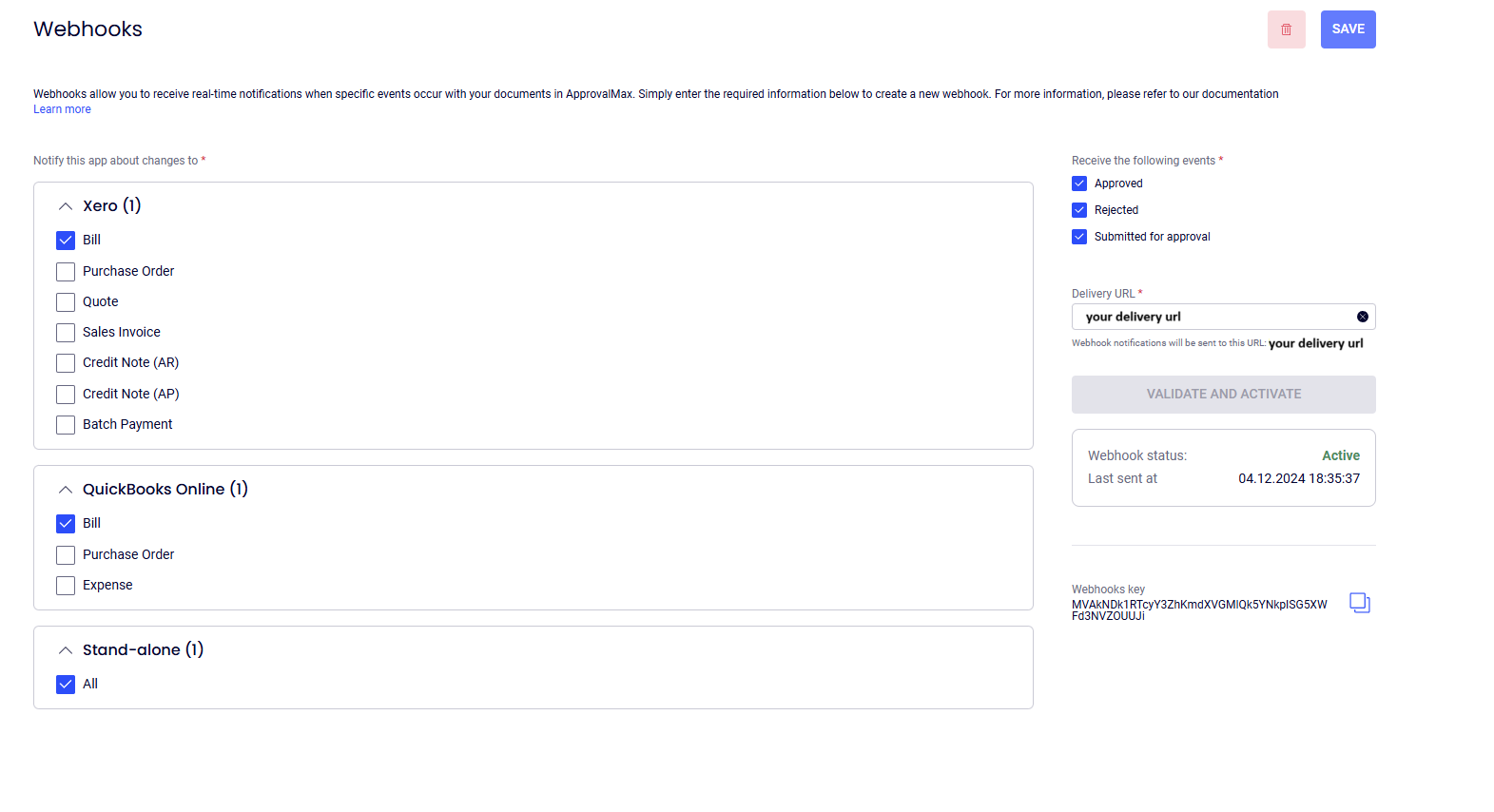 Activated webhook